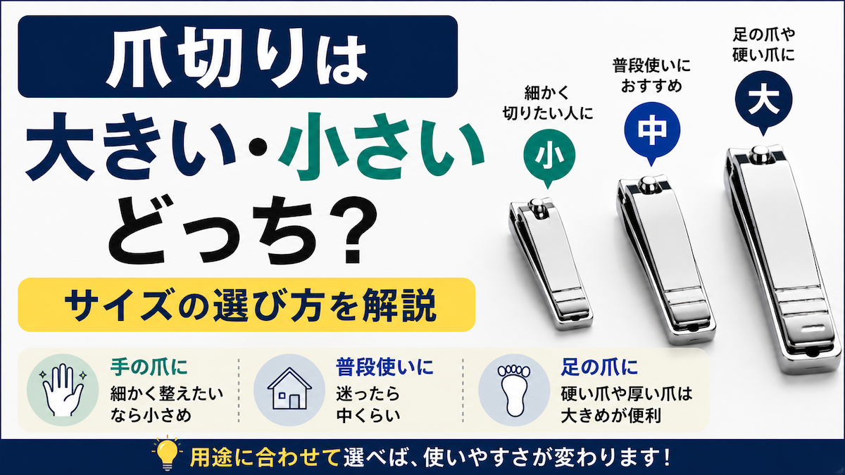 爪切りは大きい・小さいどっち？サイズの選び方を解説